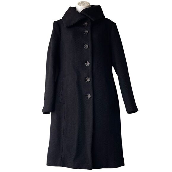 SOIA & KYO Tweed Coats Size L Black Merino Wool Blend Convertible Collar Jacket - Picture 1 of 4